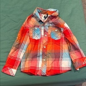 OshKosh B'gosh Red and Blue Plaid Button Down Shirt